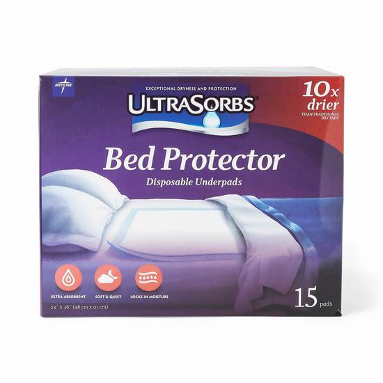 Ultrasorbs Bed Protector Disposable Underpads, 15 CT