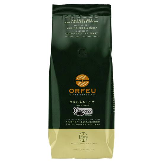 Orfeu café torrado em grãos clássico orgânico (250 g)