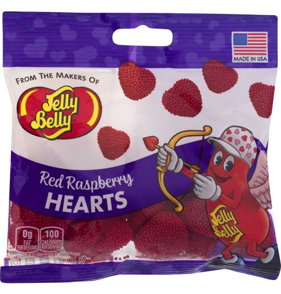 Jelly Belly Red Raspberry Chews Hearts Candy