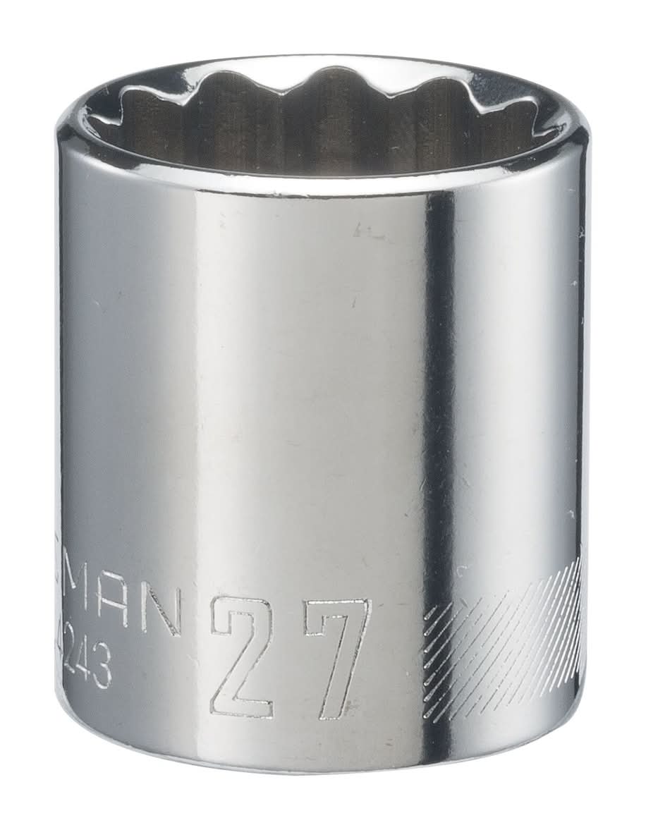 Craftsman 27 Mm X 1/2 In. Drive Metric 12 Point Standard Shallow Socket 1 Pc