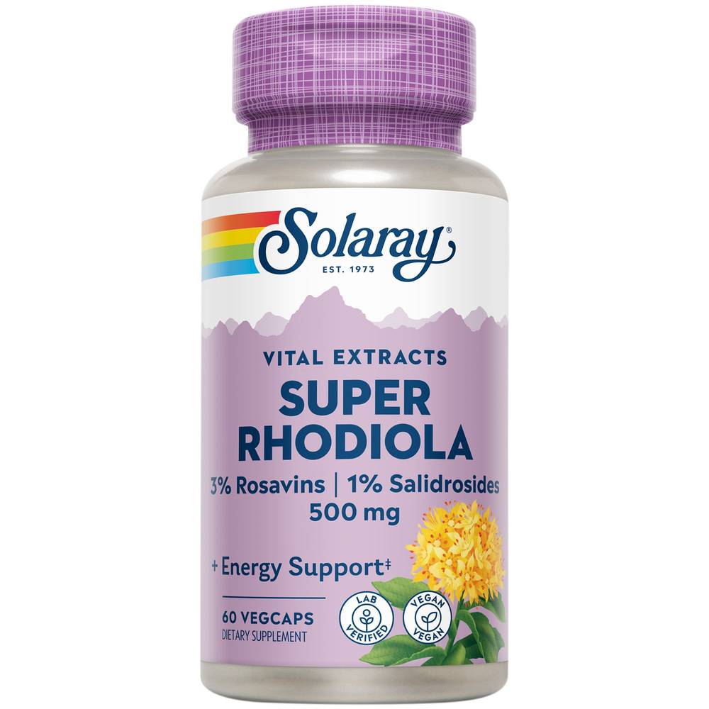 Solaray Super Rhodiola Extract For Healthy Stress and Energy Support (500 mg, 60 ct)