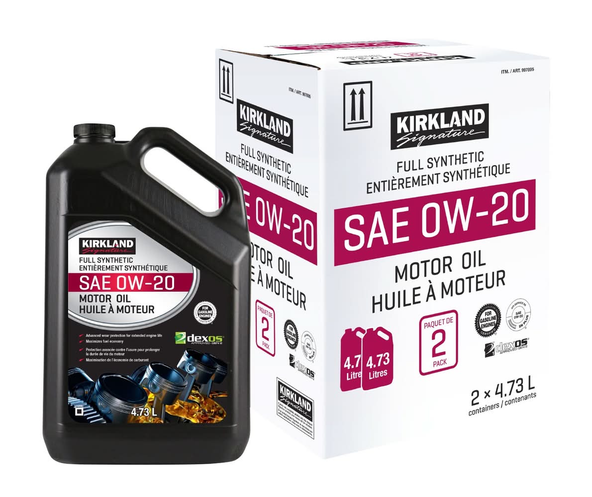 Kirkland Signature - Ensemble De 2 Contenants D'Huile À Moteur 0W20 Entièrement Synthétique / Kirkland Signature 0W20 Full Synthetic Motor Oil, 2-Pack