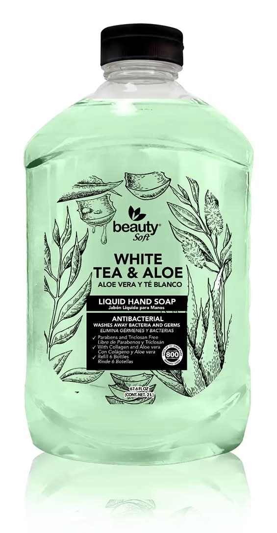 Beauty Soft · Jabón líquido para manos, aloe vera-té blanco (2 x 2 L)