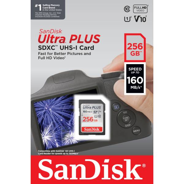 SanDisk Ultra Plus Sdxc Memory Card, 256gb