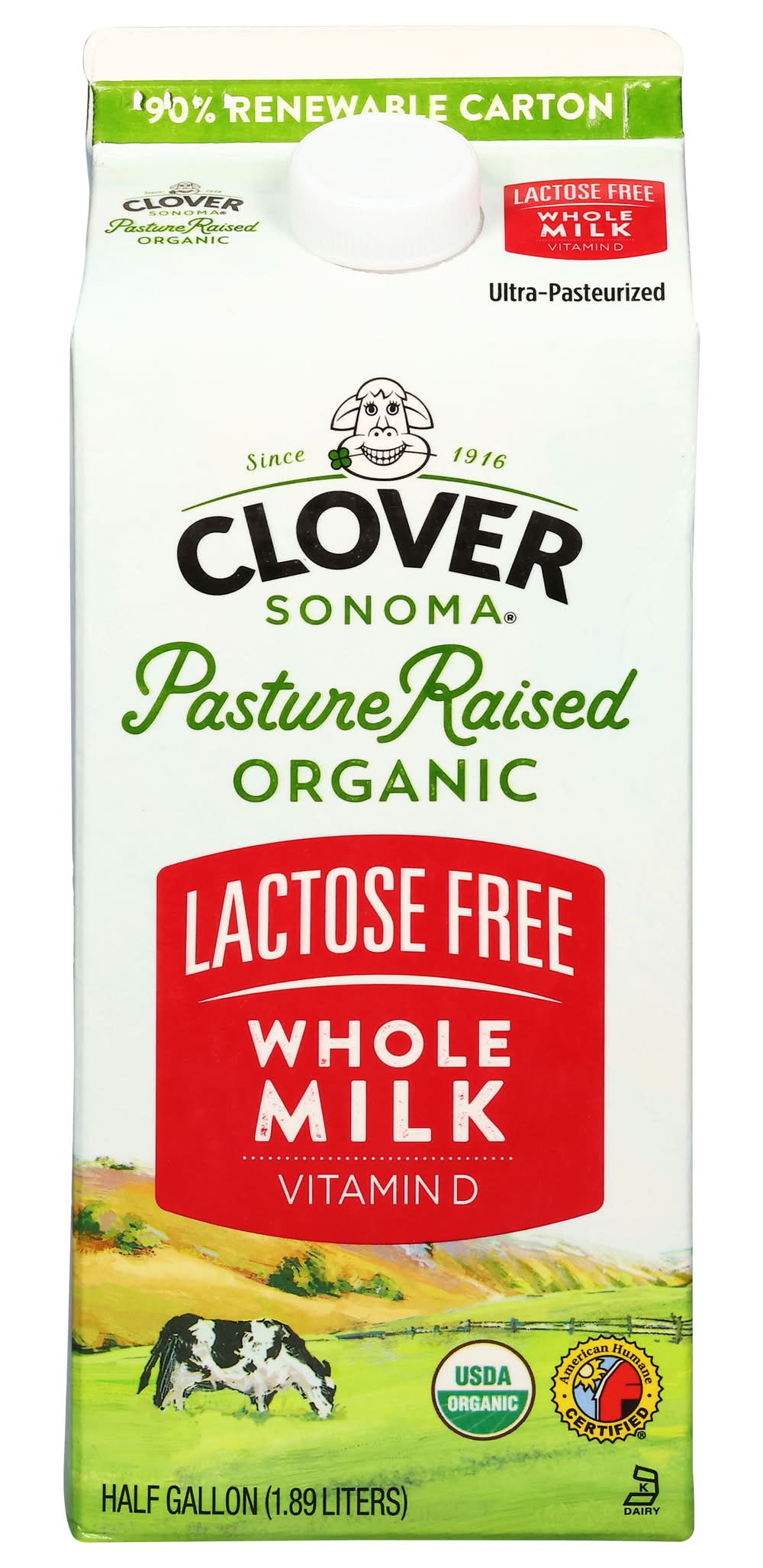 Clover Sonoma Organic Lactose Free Whole Milk (1.89 L)