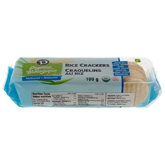 D Organic Organic Rice Crackers - Natural (100 g)
