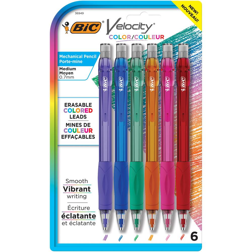 Bic Velocity Mechanical Pencils Refills With Colored Leads Medium Point (0.7 mm)