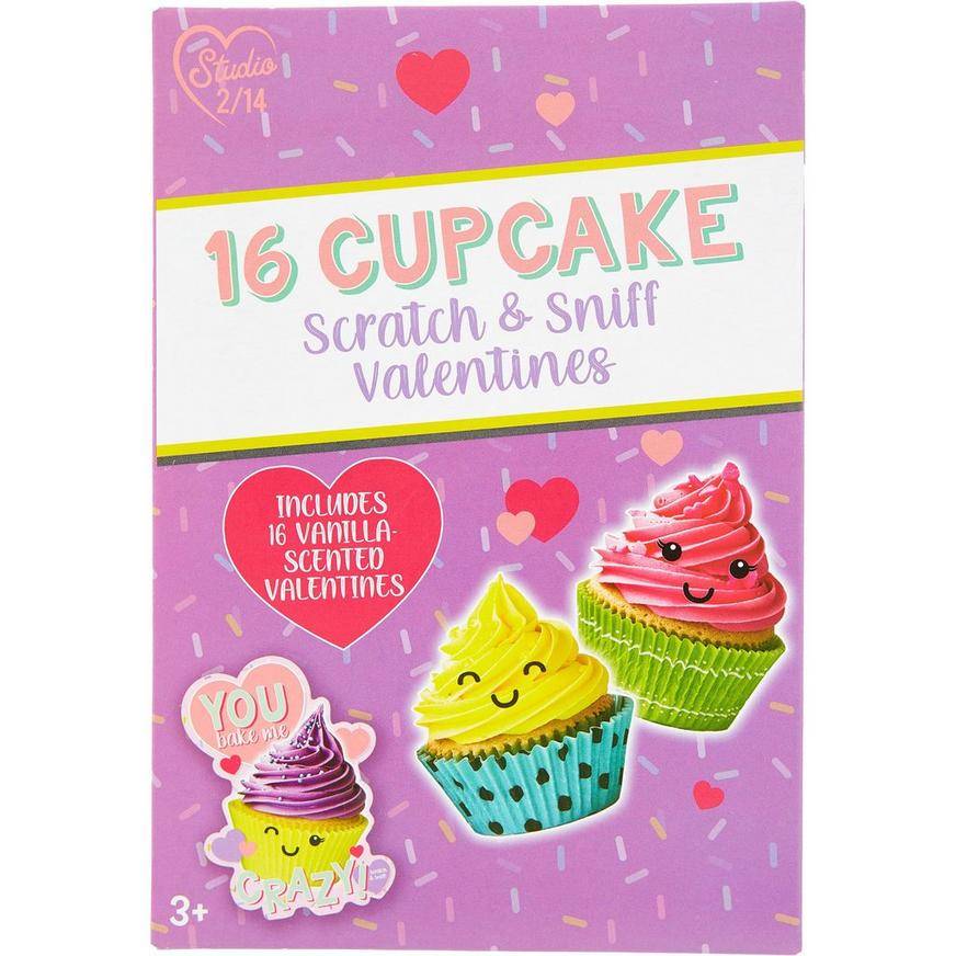 Scratch Sniff Cupcake Valentine's Day Exchange Cards, 16ct