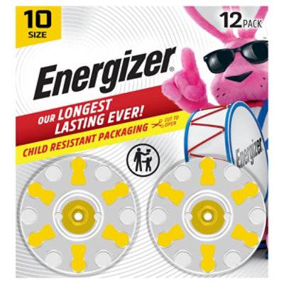 Energizer Hearing Aid Zinc Air 10 Batteries - 12 Pack - 12 Ct