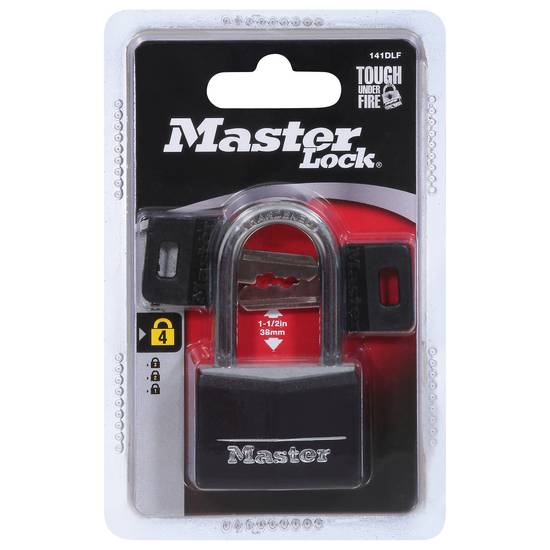 Master Lock 1 9/16" Black Long Shackle Steel Padlock