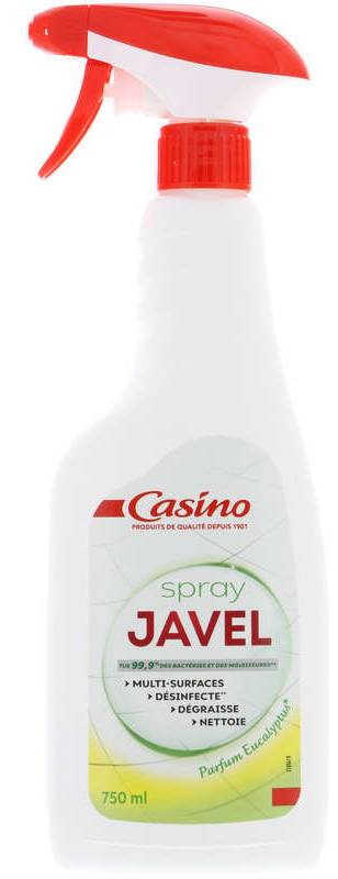 Casino Spray javel - Nettoyant ménager - Parfum eucalyptus - 750ml