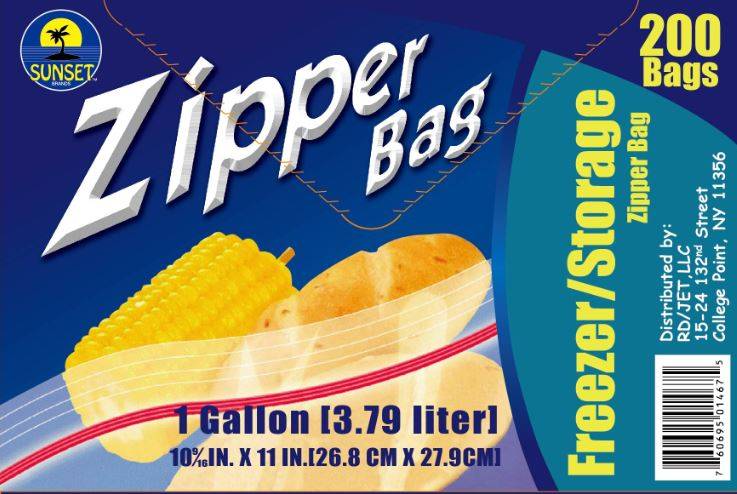 Sunset - Storage/Freezer Zipper Bags, gallon Size - 200 ct (200 Units)