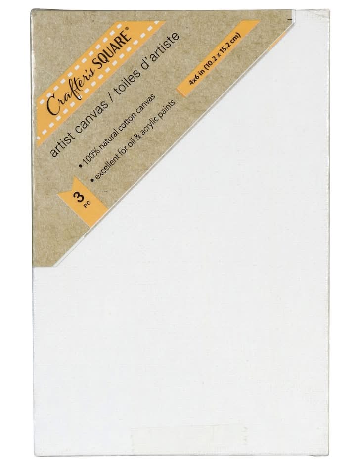 Crafters Square Artist Canvases, 4x6 in, White (3 ct)