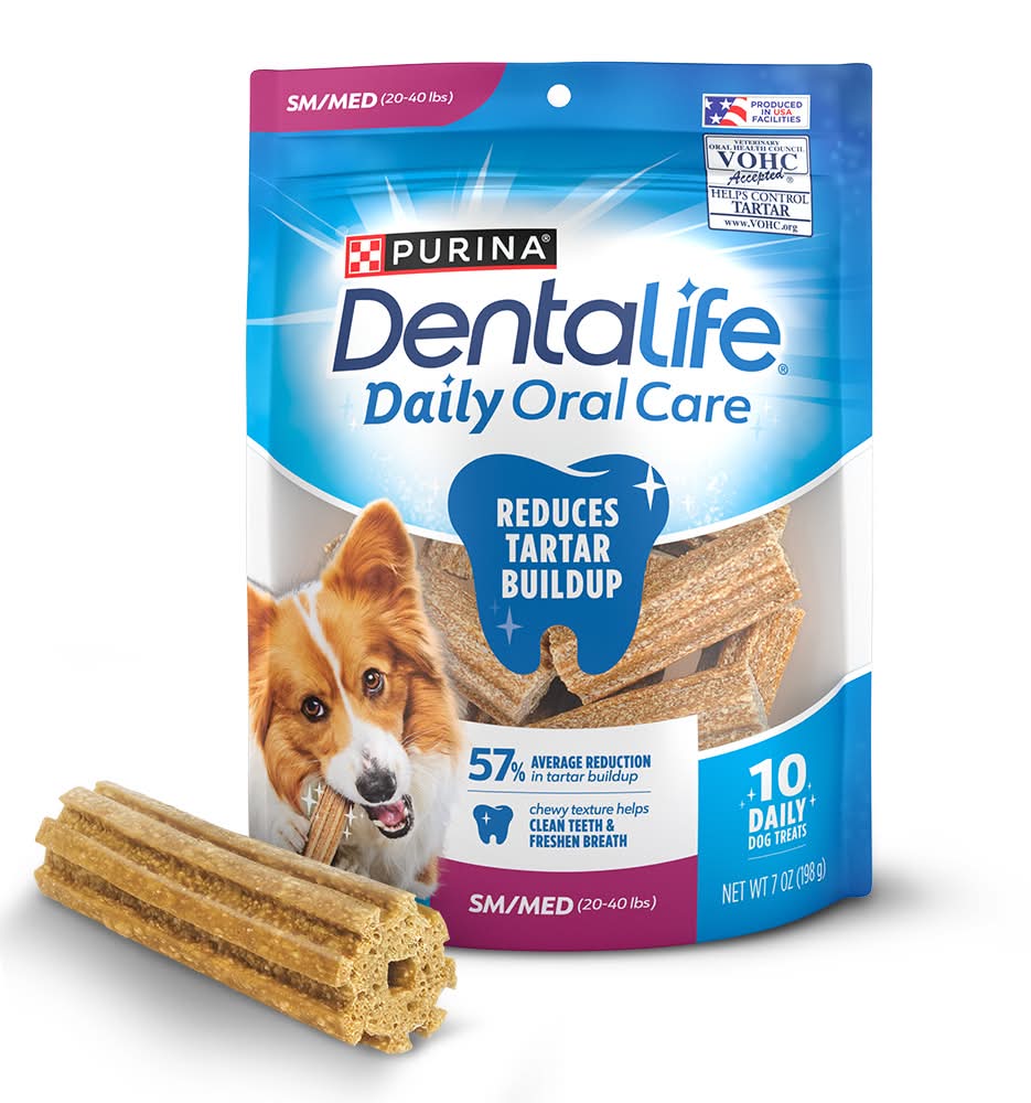 Purina DentaLife Daily Oral Care Chicken Dog Dental Chews, Small-Medium (7 oz, 10 ct)