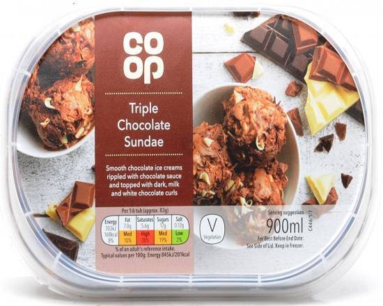 Co Op Triple Chocolate Sundae  (900 ml)