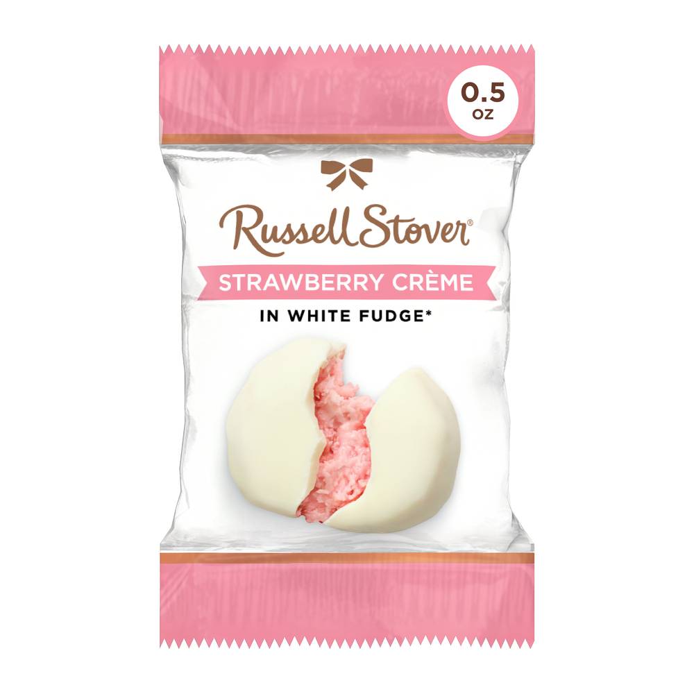 Russell Stover White Fudge Candy, Strawberry Creme (0.5 oz)