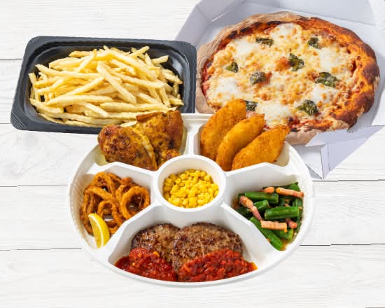 おかずプレート＆モッツァレラのマルゲリータ＆大盛りポテト