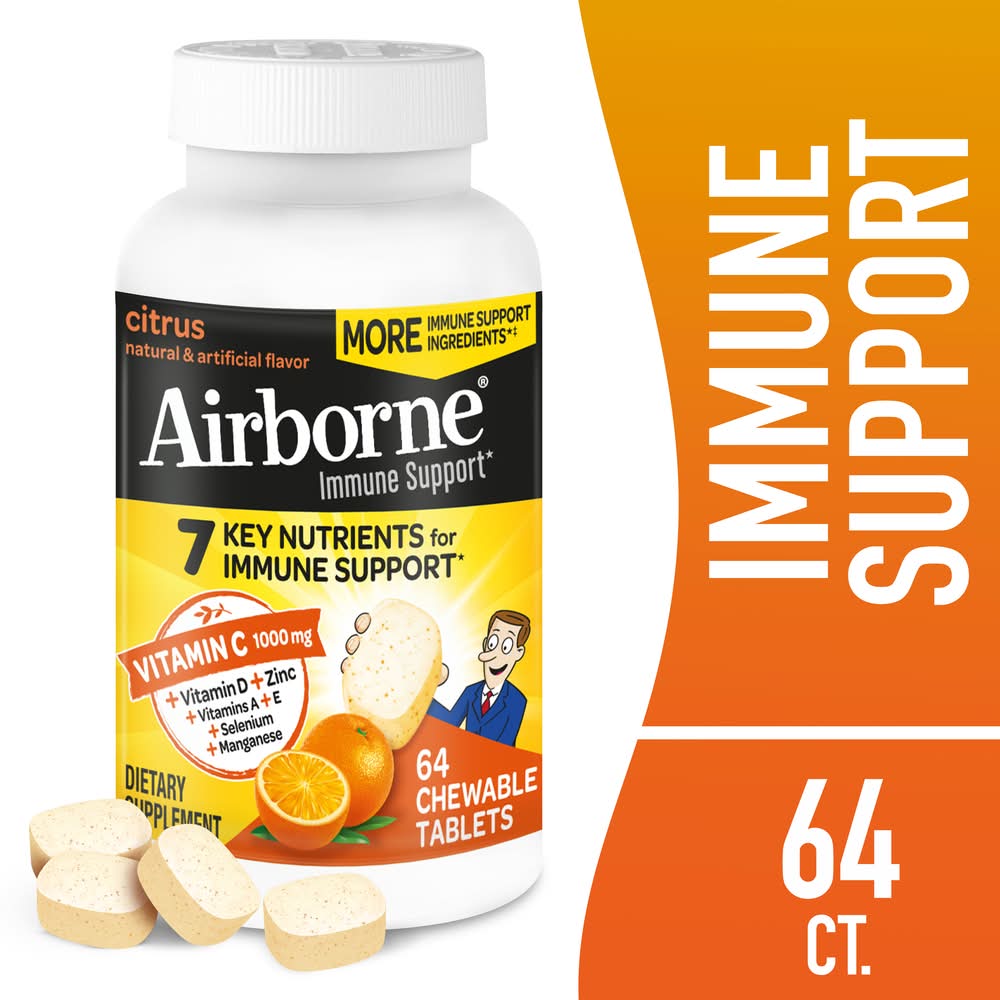 Airborne Immune System Original Citrus Chewable Tablets (6.4 oz)
