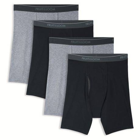 Fruit of the Loom Coolzone Boxer Briefs, Black & Grey