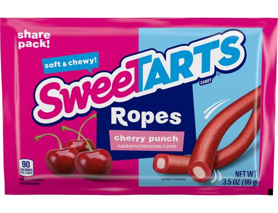 Sweetarts Candy, Cherry Punch, Soft & Chewy, Ropes, Share Pack 3.5oz Bag