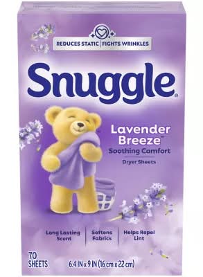 Snuggle Exhilarations Fabric Softener Sheets, Lavender-Vanilla Orchid, 16x22 cm (70 ct)