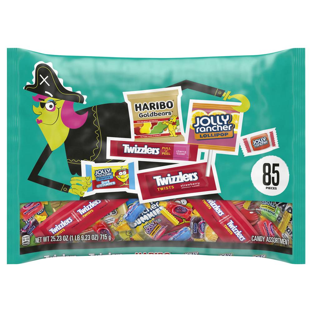 Haribo Jolly Rancher and Twizzlers Assorted Fruit Flavored Halloween Candy Multipack, Assorted (25.23 oz, 85 ct)