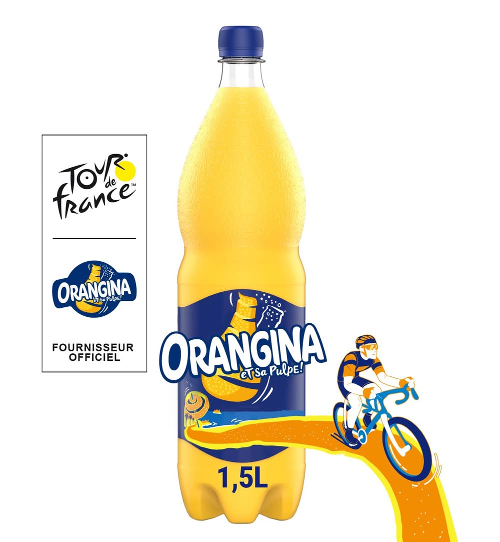 Orangina - Boisson gazeuse à l'orange avec sa pulpe (1,5L)