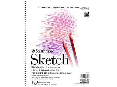 Strathmore 200 Series 8.5 x 11 Wire Bound Sketch Pad, 100 Sheets/Pad (DA481550811)