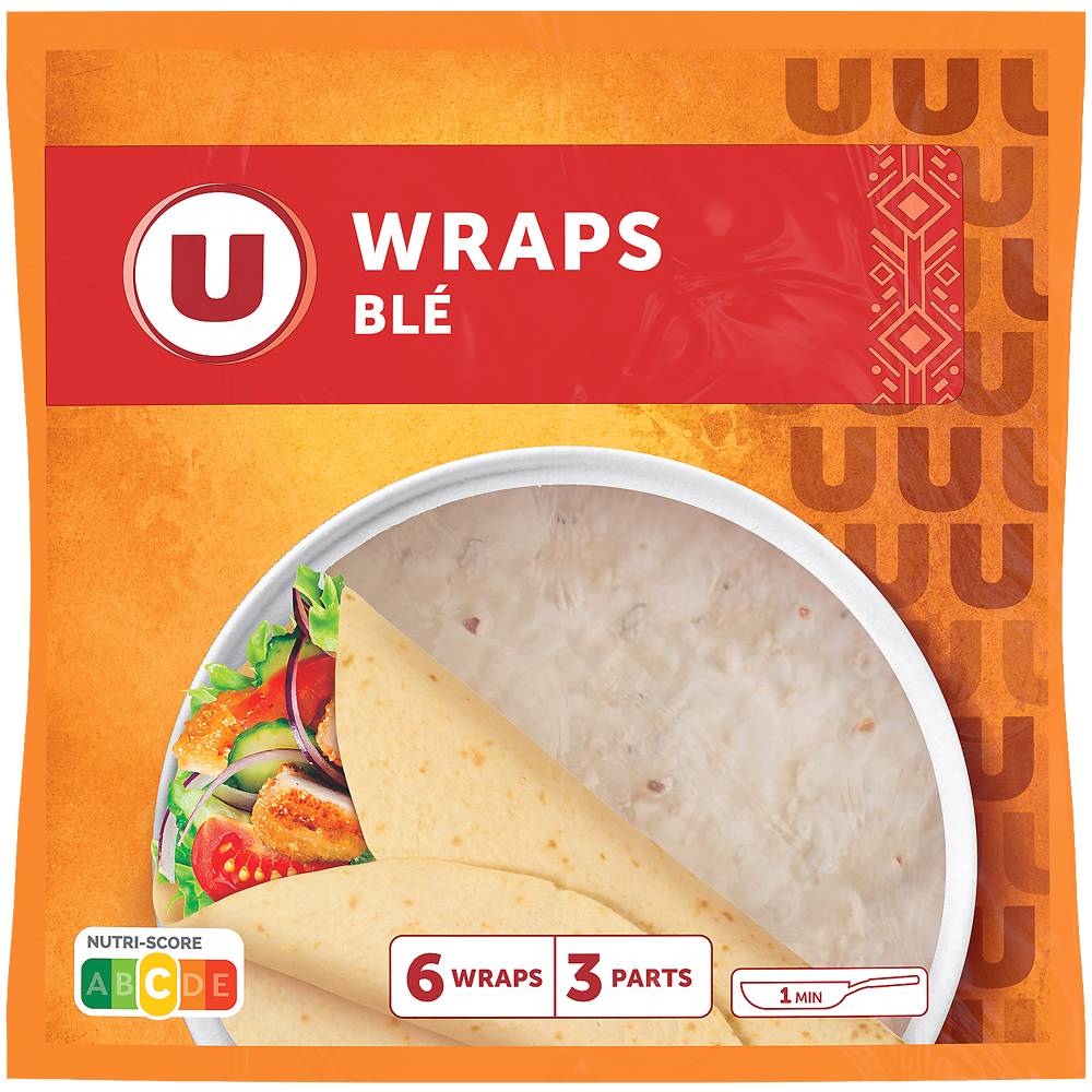 Les Produits U - U wraps de blé souples (6 pièces)