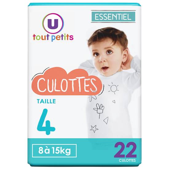 U - Tout petits culottes essentiel t4 8 à 15kg (22 pièces)