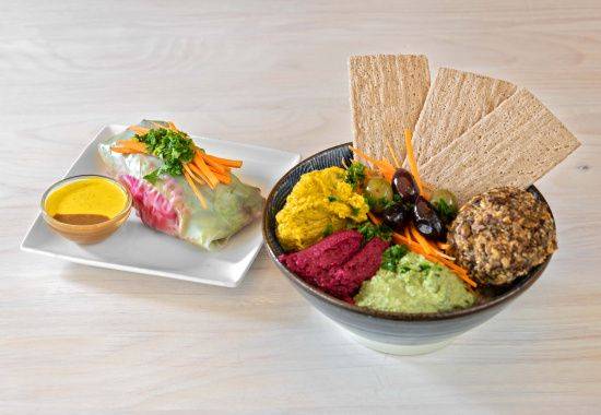 Mezze with summer roll