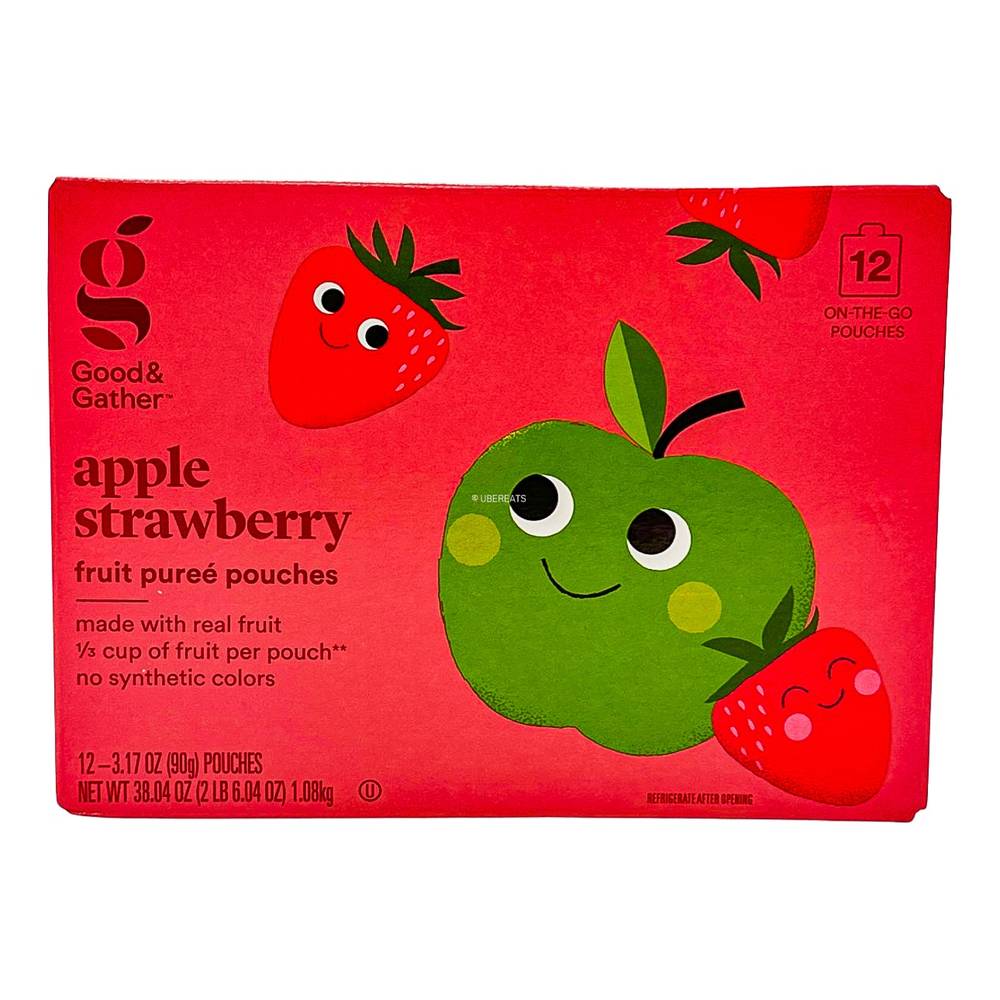 Applesauce Pouches Strawberry - 12ct - Good & Gather™