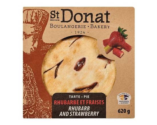 Boulangerie St Donat · Tarte à la rhubarde et aux fraises (620 g) - Rhubard & strawberry pie (620 g)