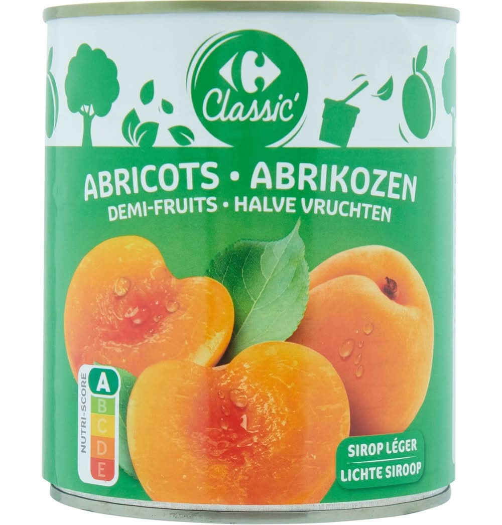 Carrefour Classic' - Fruits au sirop demi abricots (820g)