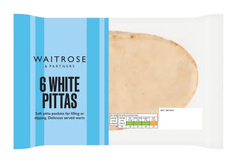 Essential Waitrose & Partners White Pitta (6 pack)