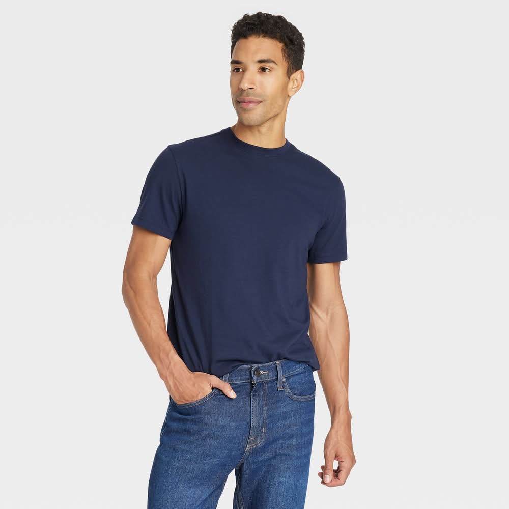 Goodfellow & Co. Every Wear Short Sleeve T-Shirt, Men, M, Xavier Navy