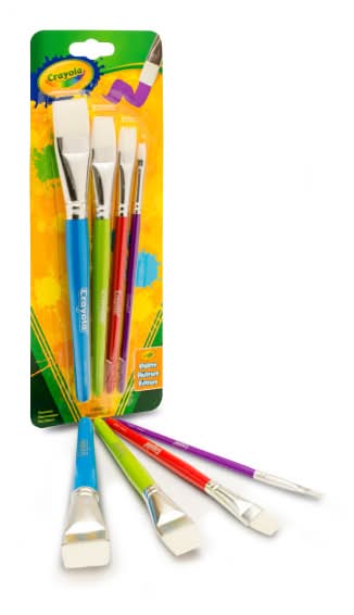 Crayola® 4-Count Flat Brush Set, Assorted Colors