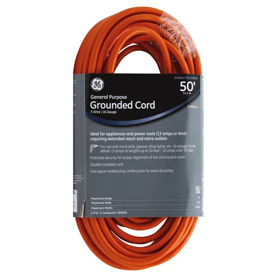 General Electric 50' Grounded Cord