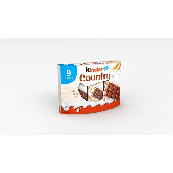 Barre chocolatée Céréales Chocolat KINDER COUNTRY - 9 barres - 211,5g