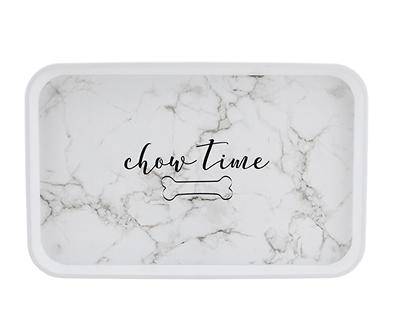 "Chow Time" Marble Pet Food Tray