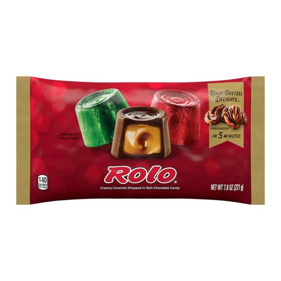 Order Rolo Holiday Creamy Caramels Wrapped in Rich Chocolate Candy - 7.8 oz food online from Rite Aid store, Oceanside on bringmethat.com