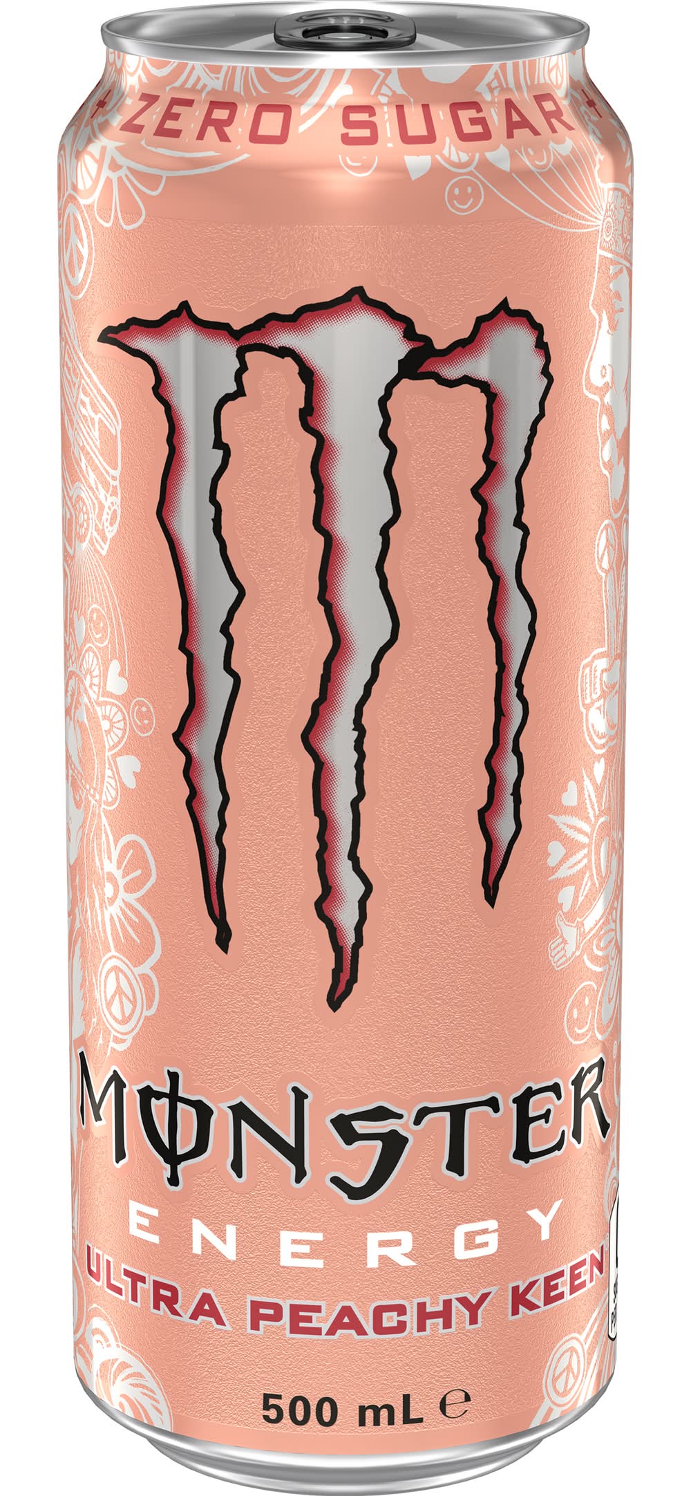 Monster Energy Zero Sugar Energy Drink, Ultra Peachy Keen (500mL)