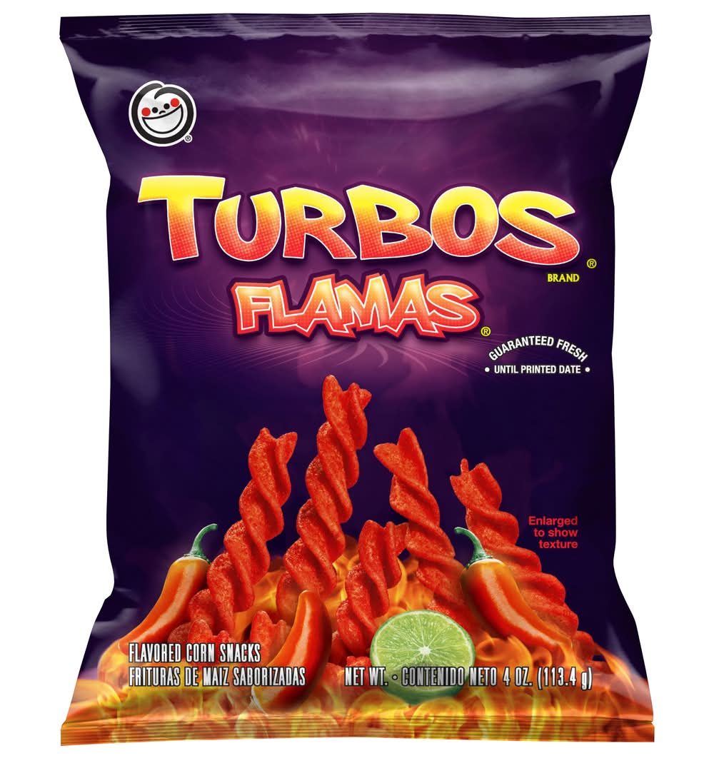 Sabritas Turbos Corn Snacks, Flamas (4 oz)