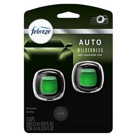 Febreze Car Odor-Eliminating Air Freshener Vent Clips Morning Dew (0.14 fl oz)