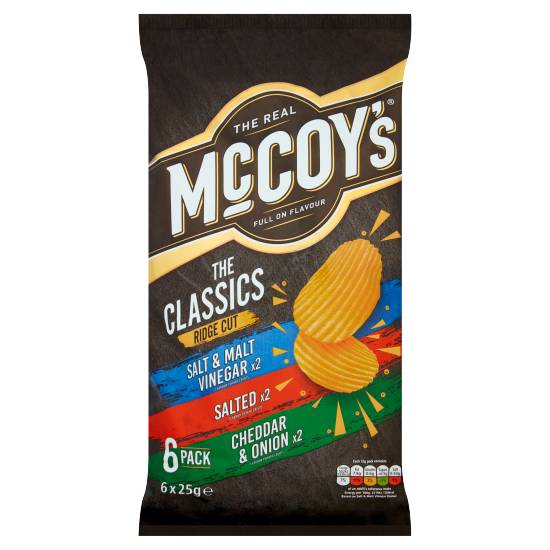 McCoy's Assorted, Classic Ridge Cut Crisps (6 pack)