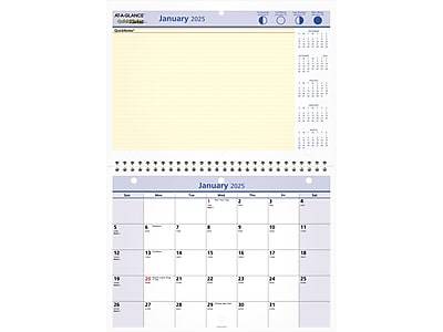 At-A-Glance 2025 Quick Notes Monthly Desk or Wall Calendar