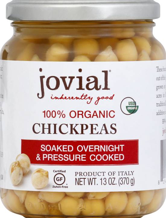 Jovial Gluten Free 100% Organic Chick Peas