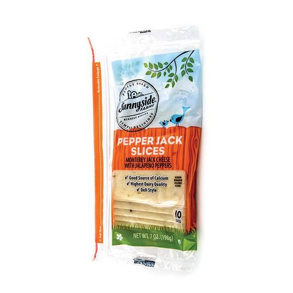 Sunnyside Farms Natural Pepper Jack Cheese Slices (7 oz, 10 ct)