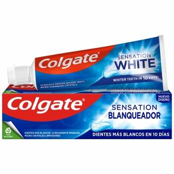 Dentífrico dientes más blancos Sensation Blanqueador Colgate 75 ml.