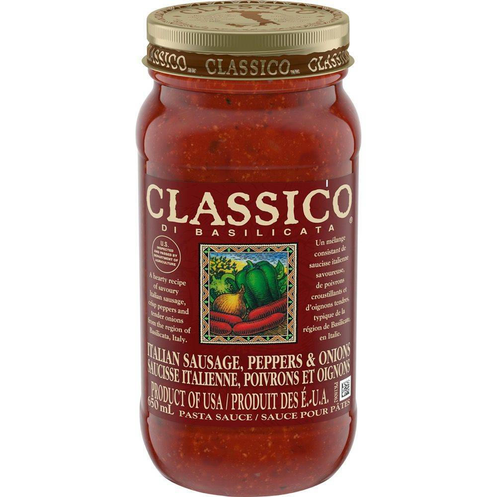 Classico Italian sausage, peppers & onions pasta sauce Delivery Near Me